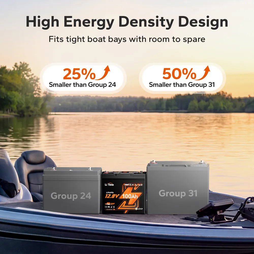 LiTime 12V 100Ah Xtra-Mini Bluetooth LiFePO4 Lithium Battery