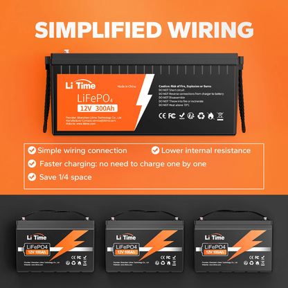 LiTime 12V 300Ah LiFePO4 Deep Cycle Lithium Battery