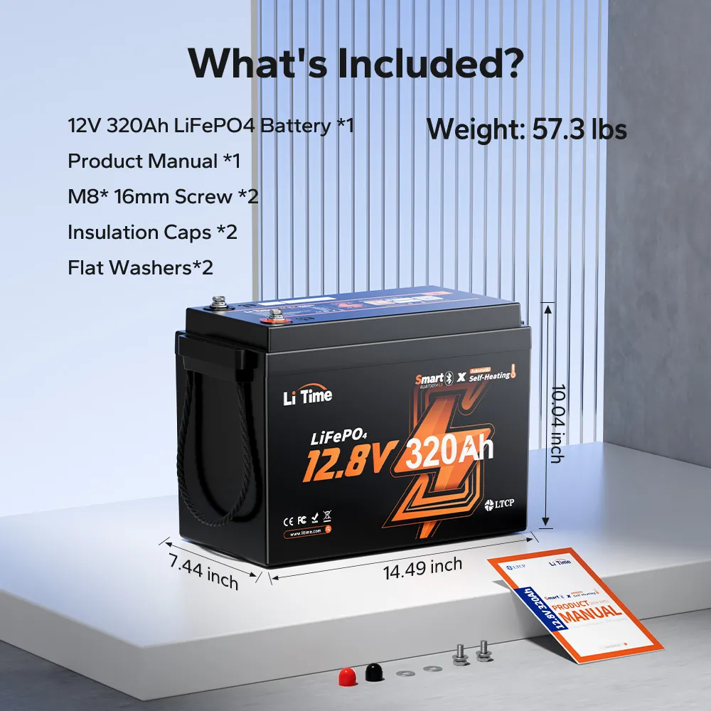 LiTime 12V 320Ah Mini Bluetooth Self-Heating LiFePO4 Lithium Battery