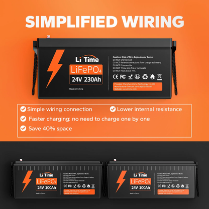 LiTime 24V 230Ah Group 8D LiFePO4 Deep Cycle Lithium Battery