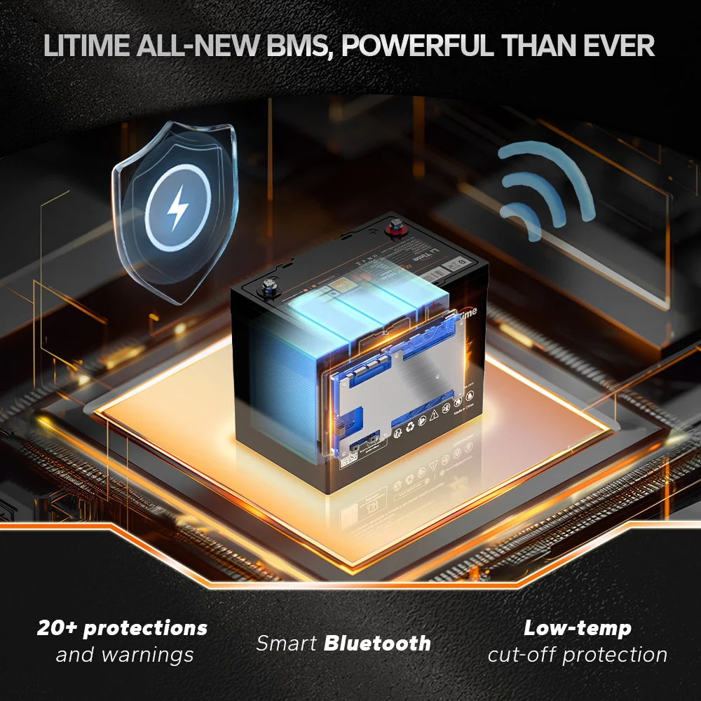 LiTime 12V 100Ah Group 24 Deep Cycle LiFePO4 Lithium Battery