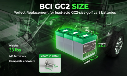 BigBattery 48V EAGLE 2 32Ah 1.63kWh LiFePO4 Golf and Utility Cart Battery