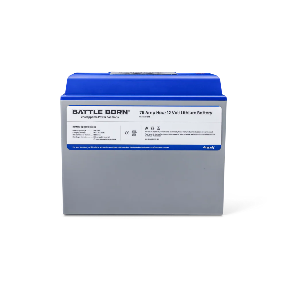 Battle Born 75Ah 12V Group 24 LiFePO4 Deep Cycle Battery