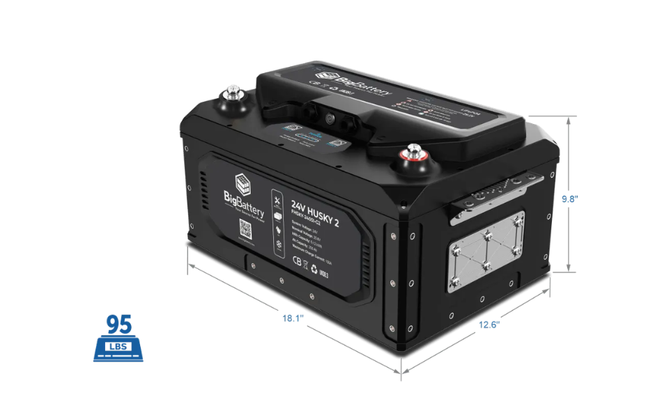 BigBattery 24V HUSKY 2 INV Lithium Battery 5.12kWh 200Ah LiFePO4 with Inverter Communications