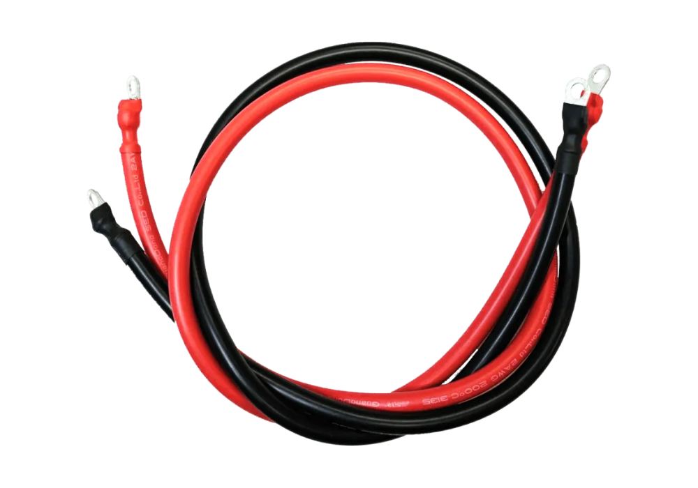 BigBattery 4AWG Black and Red 3-Foot Ring-to-Ring Terminal Cable Set