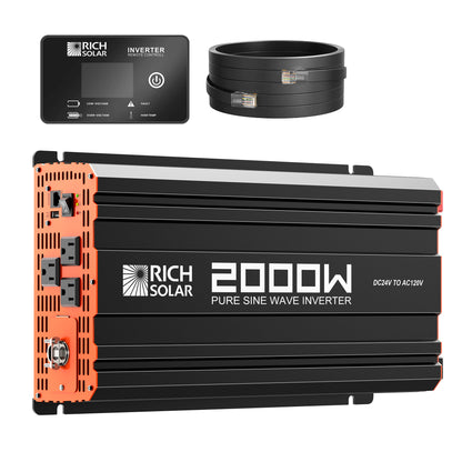 RICH SOLAR -2000 Watt 24 Volt Industrial Pure Sine Wave Inverter