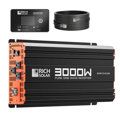 RICH SOLAR -3000 Watt 24 Volt Industrial Pure Sine Wave Inverter