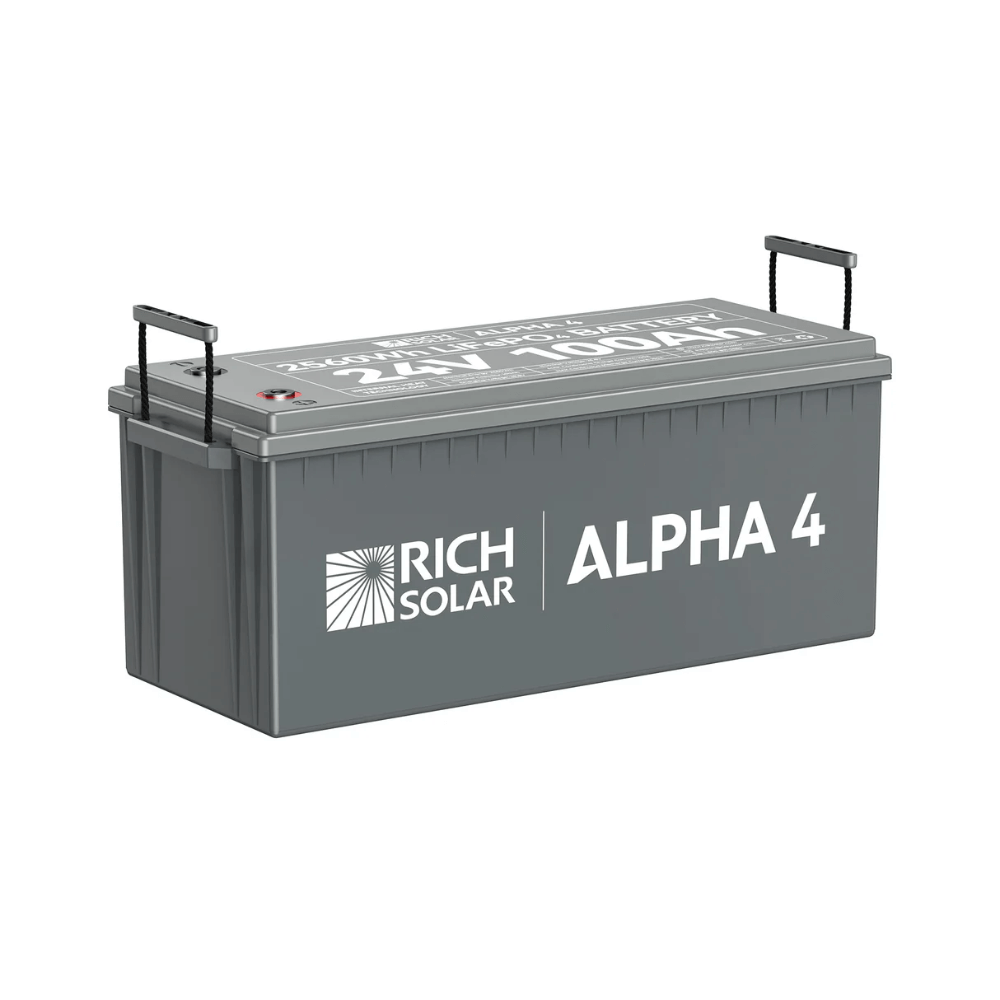 RICH SOLAR - ALPHA 4 | 24V 100Ah LiFePO4 Battery | Powerful 24V Lithium Battery
