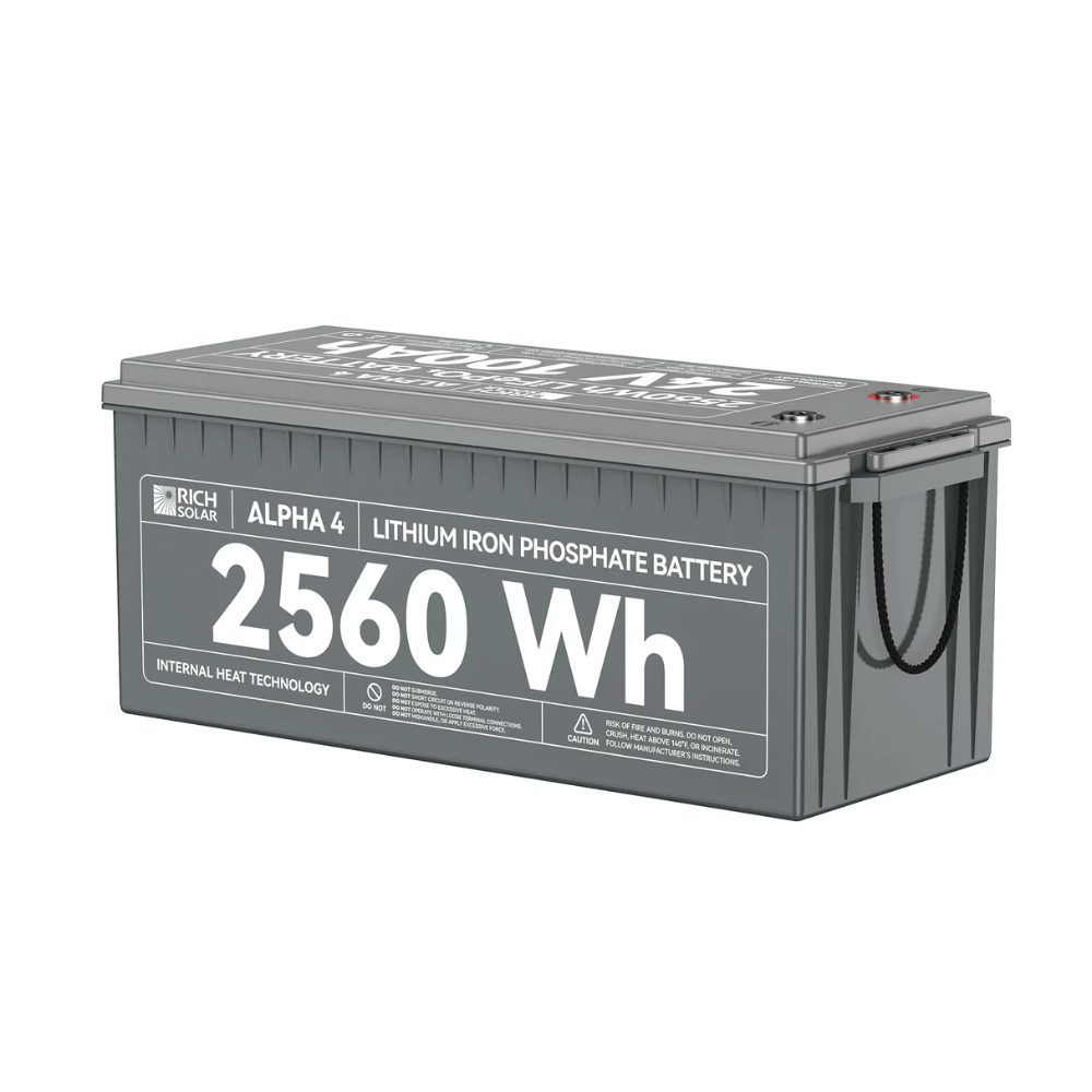 RICH SOLAR - ALPHA 4 | 24V 100Ah LiFePO4 Battery | Powerful 24V Lithium Battery