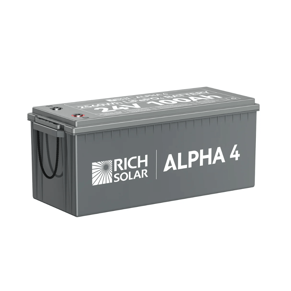 RICH SOLAR - ALPHA 4 | 24V 100Ah LiFePO4 Battery | Powerful 24V Lithium Battery