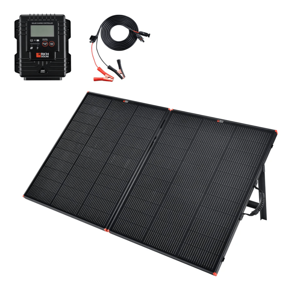 Rich Solar - MEGA 200 Portable Briefcase Charging Kit | 200 Watt Portable Solar Panel