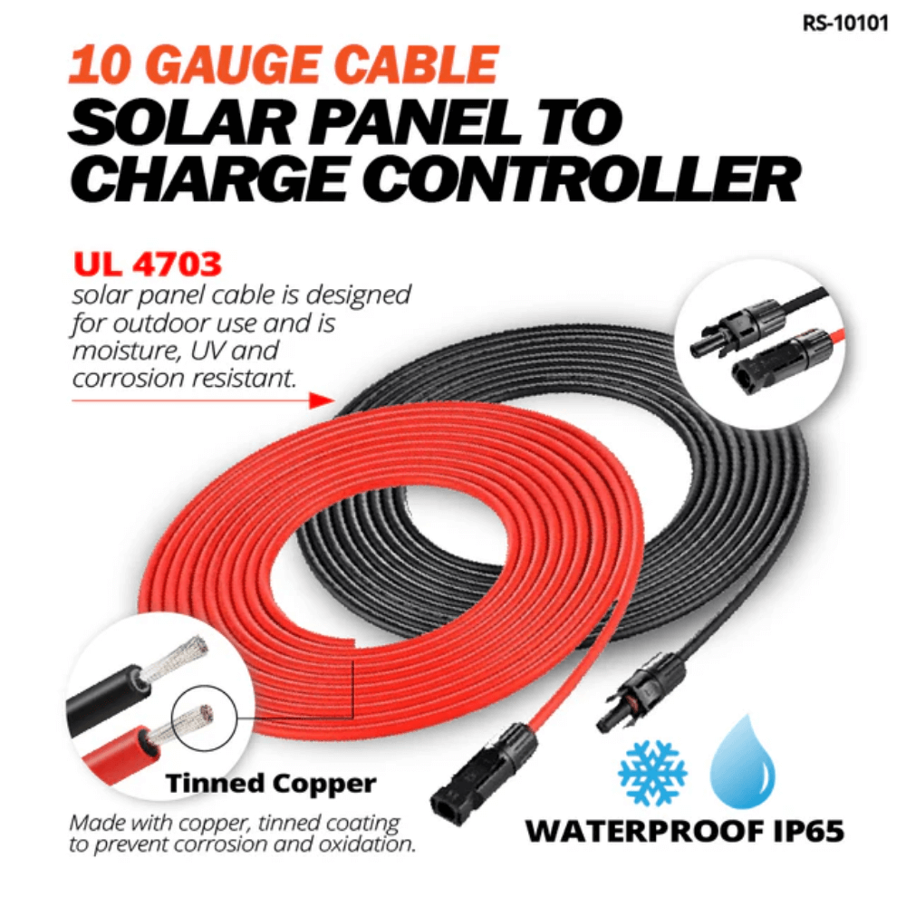 10 Gauge Extension Cable to Connect Solar Panel to Charge Controller