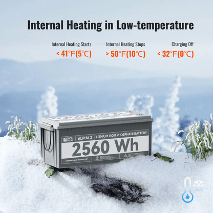 RICH SOLAR ALPHA 2 | 12V 200Ah LiFePO4 Lithium Iron Phosphate Battery w/ Internal Heat Technology and Bluetooth