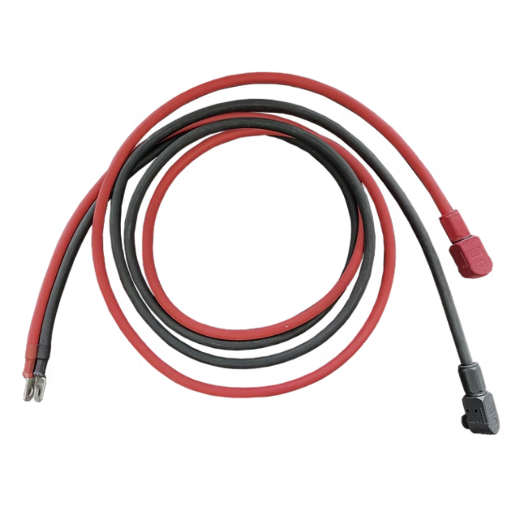 RUiXU 4AWG Cable-5/16” Lugs + Pluggable Battery Pole Connector  -Black and Red