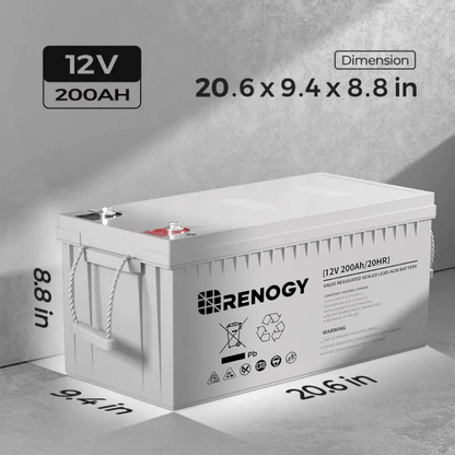 Renogy 12V 100Ah/200Ah Deep Cycle AGM Battery