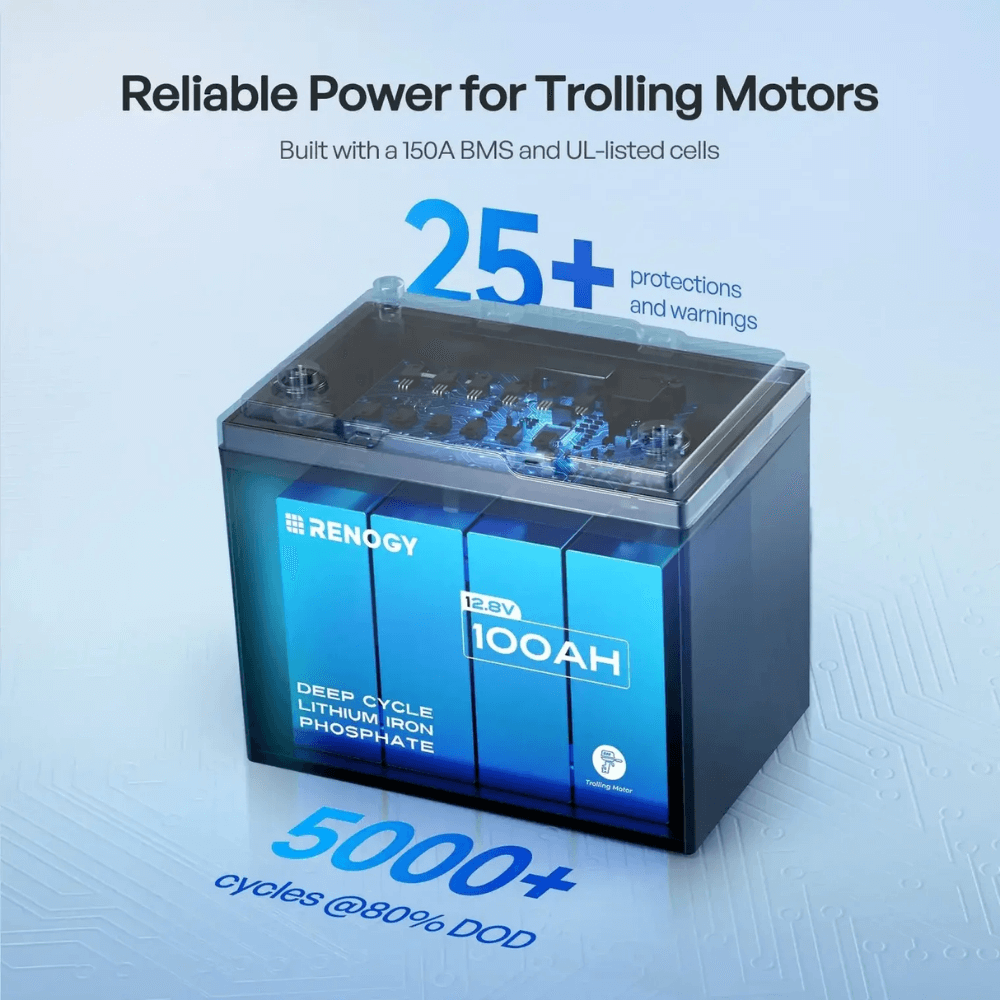 Renogy Mini Size 12.8V 100Ah Lithium Iron Phosphate Battery