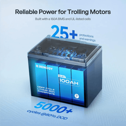Renogy Mini Size 12.8V 100Ah Lithium Iron Phosphate Battery