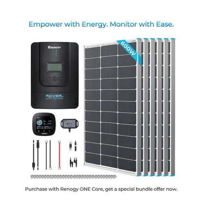 Renogy Premium RV Solar Kit 600W 12V/24V | Optional Smart Monitoring