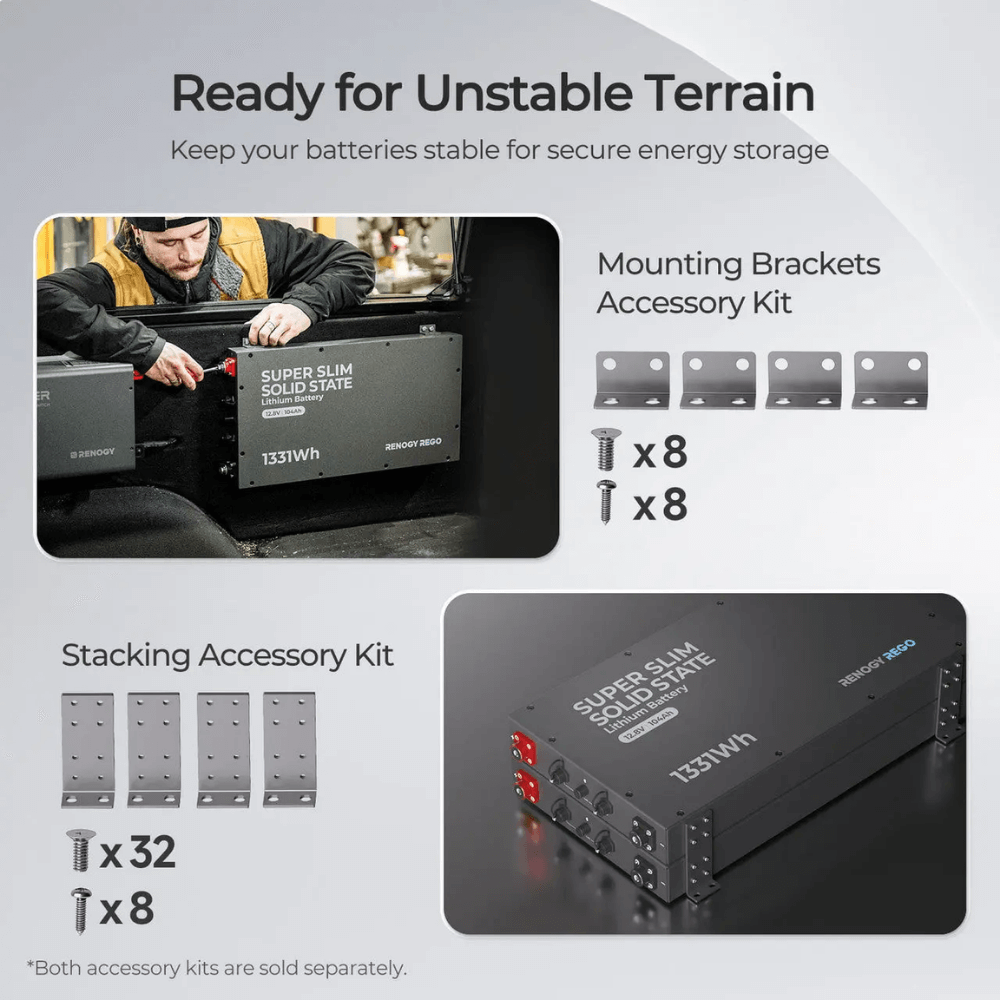 Renogy 12V 104Ah Super Slim Solid State Lithium Iron Phosphate Battery | Rego Series