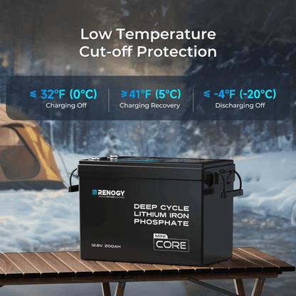 Renogy 12V 200Ah LiFePO4 Battery w/ Low-Temperature Protection