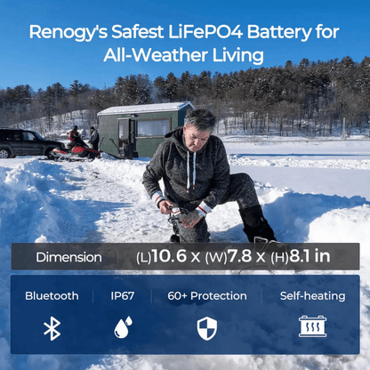 Renogy 12V 100Ah/200Ah Smart LiFePO4 Battery w/ Bluetooth & Self-Heating | Pro Series