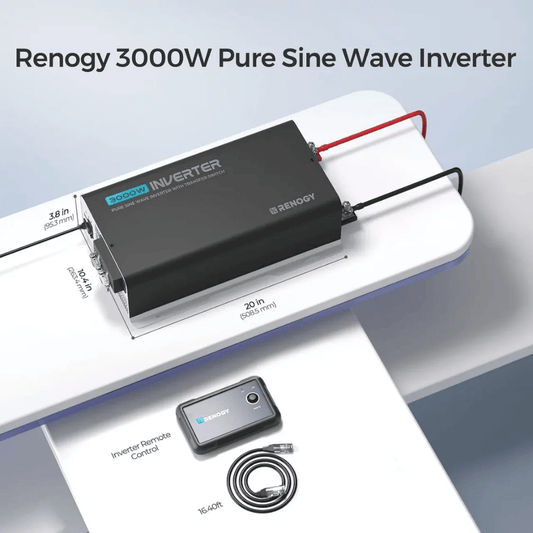Renogy PUH 12V 3000W/2000W/1000W Pure Sine Wave Inverter with UPS Transfer Switch and Built-in Bluetooth