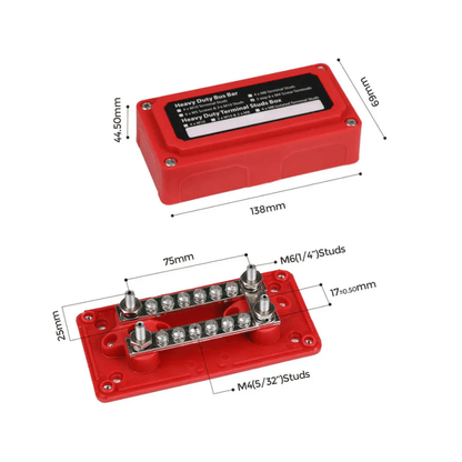 Renogy 100A/300A Red/Black Busbar