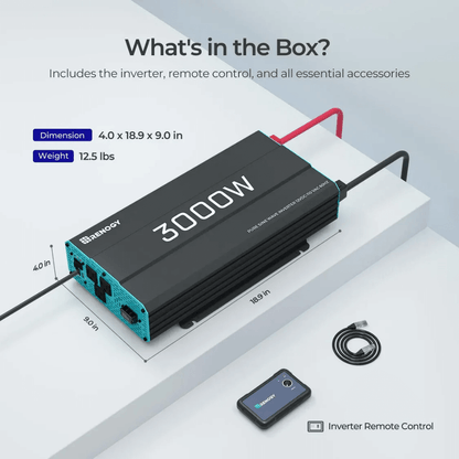 Renogy 700W/1000W/2000W/3000W 12V Pure Sine Wave Inverter
