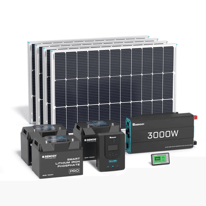 Renogy Complete Workshop/Shed Solar Kit 400W 12V | Optional 3.6kWh Deep-Cycle AGM / LiFePO4 Batteries