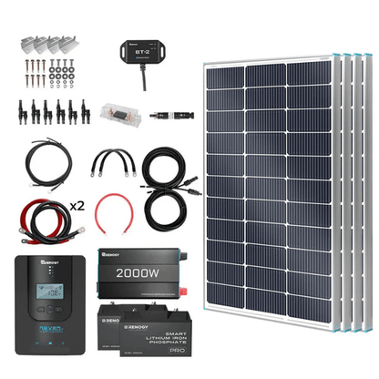 Renogy Complete RV Solar Kit 400W 12V | Optional 2.4kWh Deep-Cycle AGM / LiFePO4 Batteries