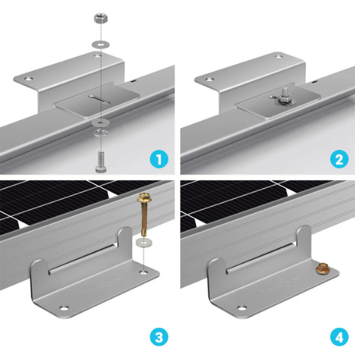 Renogy Solar Panel Mounting Z Bracket -- Set of 4