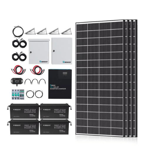 Renogy Complete Cabin Solar Kit 1200W 2500W | Optional 9.6kWh Deep-Cycle AGM / LiFePO4 Batteries