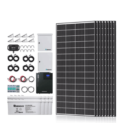 Renogy Complete Cabin Solar Kit 1200W 2500W | Optional 9.6kWh Deep-Cycle AGM / LiFePO4 Batteries