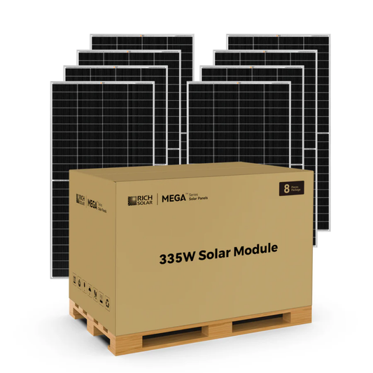 RICH SOLAR -MEGA 335 Watt Monocrystalline Solar Panel (8 Panels)