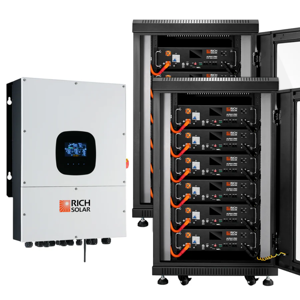 RICH SOLAR - NOVA 12K PV Hybrid Inverter Solar Kit | 61.44kWH Server Lithium Battery [KIT-SR0002]