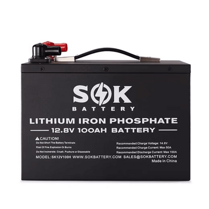 SOK 12V 100Ah LiFePO4 Battery Bluetooth & Built-in heater