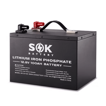 SOK 12V 100Ah LiFePO4 Battery Bluetooth & Built-in heater