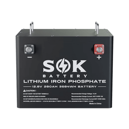 SOK 12V 280Ah Battery, Built-in heater and Bluetooth