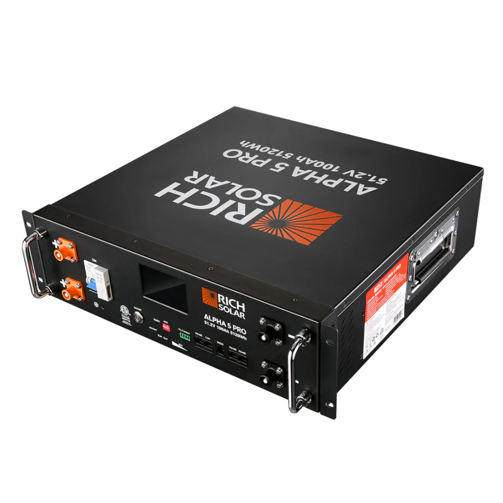 RICH SOLAR - ALPHA 5 PRO | 51.2V 100Ah LiFePO4 Battery | Premium 48V Server Rack Lithium Battery