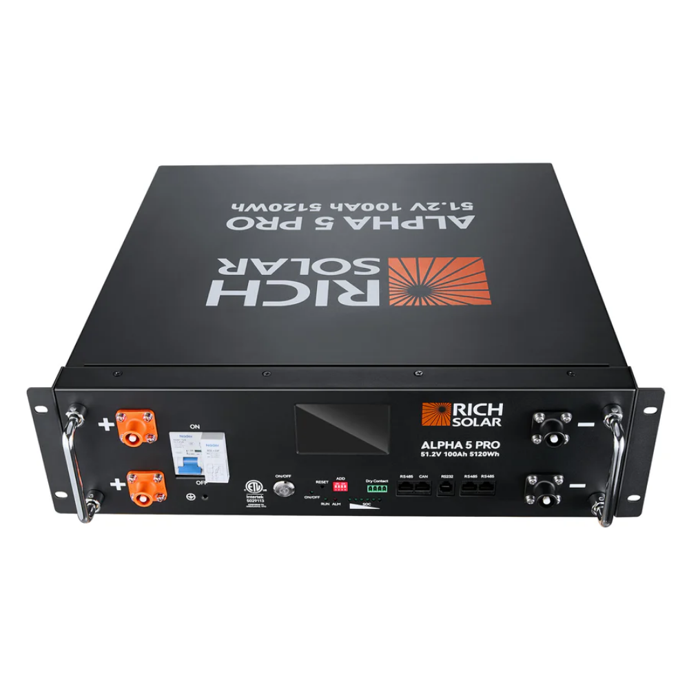 RICH SOLAR - ALPHA 5 PRO | 51.2V 100Ah LiFePO4 Battery | Premium 48V Server Rack Lithium Battery