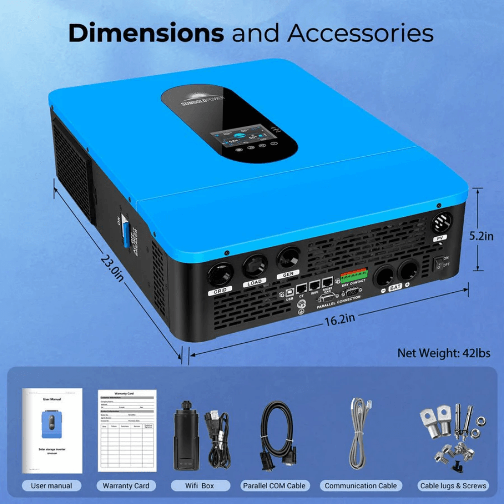 SunGoldPower - 6500W 48V Split Phase Solar Inverter