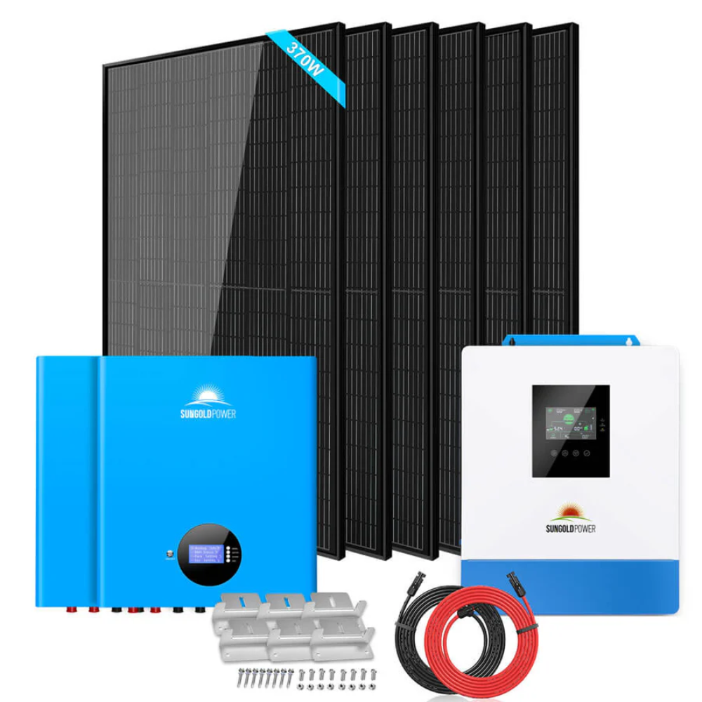 SunGoldPower - Off-Grid Solar Kit 5000W 48VDC 120V 10.24KWH PowerWall ...