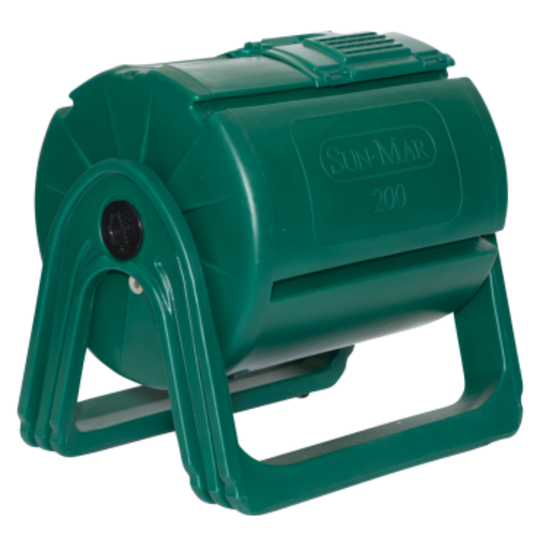 Sun-Mar Garden Composter 200 — Rotating Drum Composter for Kitchen Scraps and Garden Trimmings