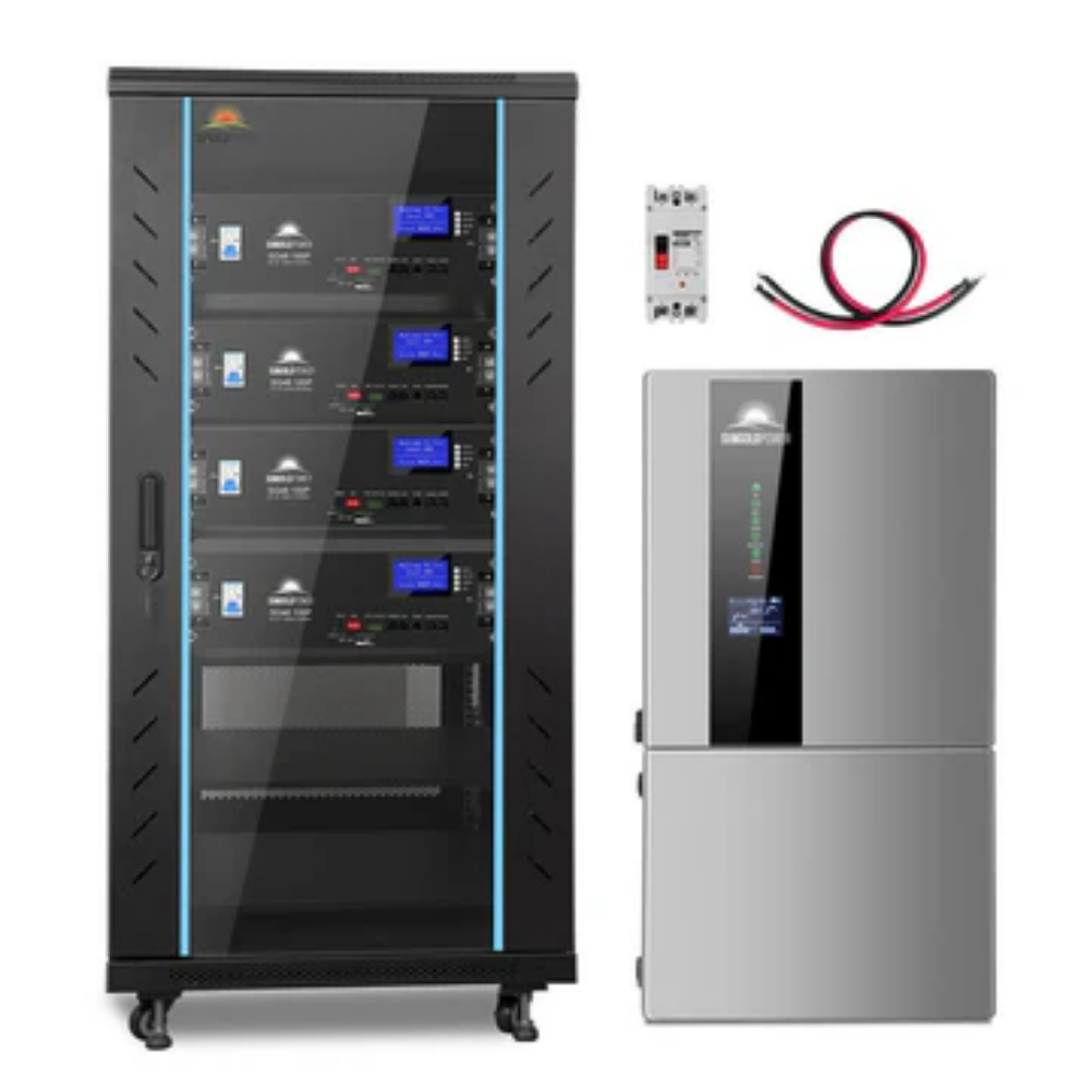 SunGoldPower - Hybrid Solar Kit 11.4KW 48V Split Phase 20.48KWH/51.2KWH Lithium Battery 450 Watt Solar Panel (Optional) SGH-11N2E/ SGH-11N5E