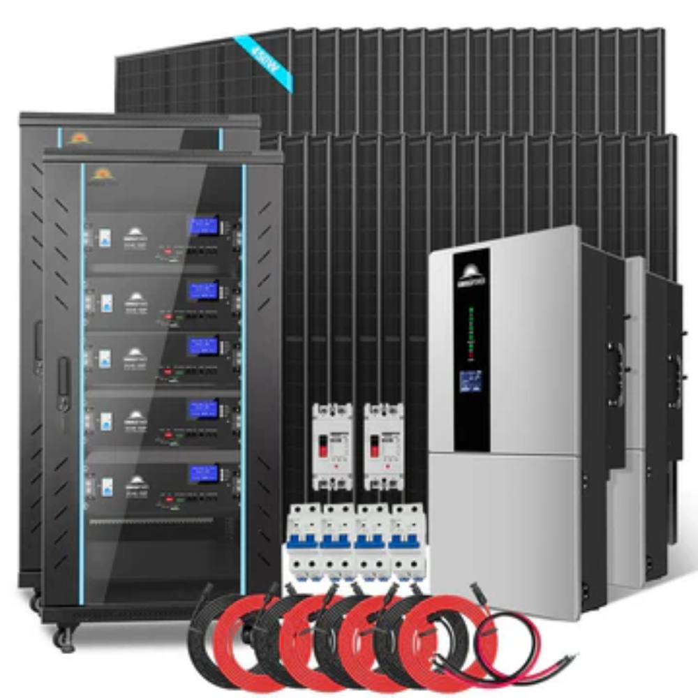 SunGoldPower - Hybrid Solar Kit 11.4KW 48V Split Phase 20.48KWH/51.2KWH Lithium Battery 450 Watt Solar Panel (Optional) SGH-11N2E/ SGH-11N5E