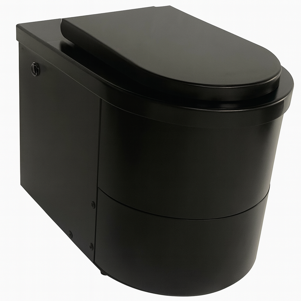 EcoJohn TinyJohn XL BLACK - Waterless Incinerating Toilet