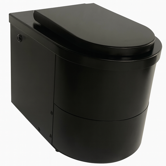 EcoJohn TinyJohn XL BLACK - Waterless Incinerating Toilet