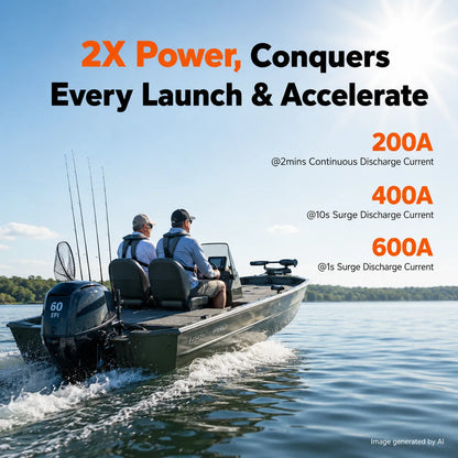 LiTime 48V (51.2V) 100Ah Victron-Ready Bluetooth Marine LiFePO4 Battery