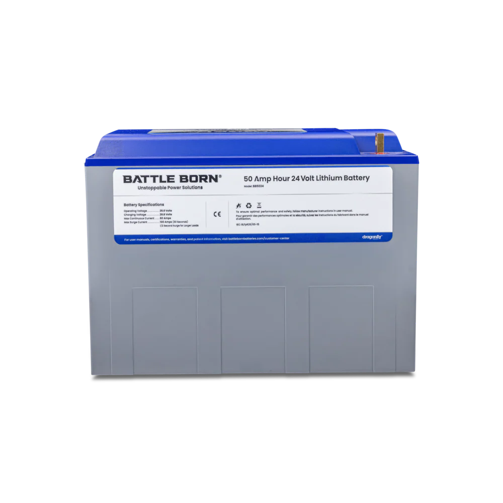 Battle Born 50Ah 24V Heated LiFePO4 Deep Cycle Battery Kit