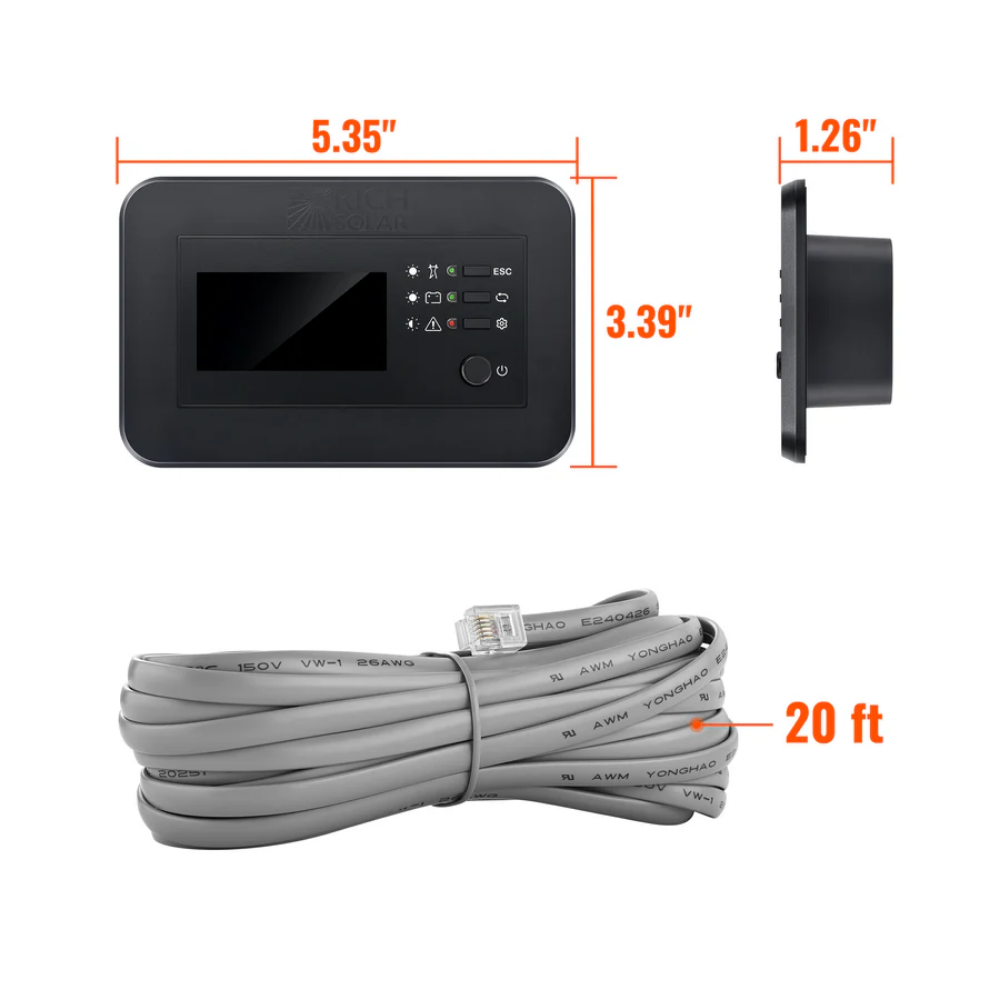RICH SOLAR Inverter Remote Control with LCD & Bluetooth | Compatible with NOVA SWITCH & NOVA SUPERCHARGER Series Inverters